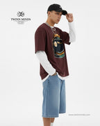 Astronet Maroon Unisex Oversized Classic T-Shirt