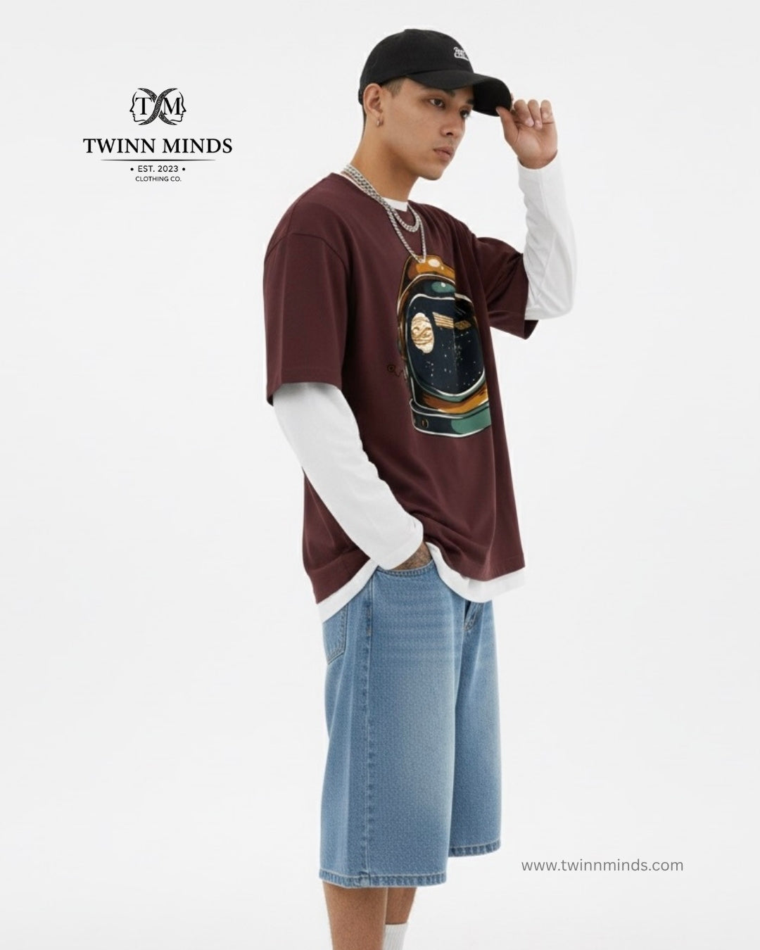 Astronet Maroon Unisex Oversized Classic T-Shirt