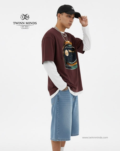 Astronet Maroon Unisex Oversized Classic T-Shirt