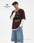 Astronet Maroon Unisex Oversized Classic T-Shirt