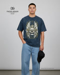 Anno Domini Navy Blue Unisex Acid Washed Oversized Tee