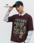 Future Ahead Maroon Unisex Oversized Classic T-Shirt