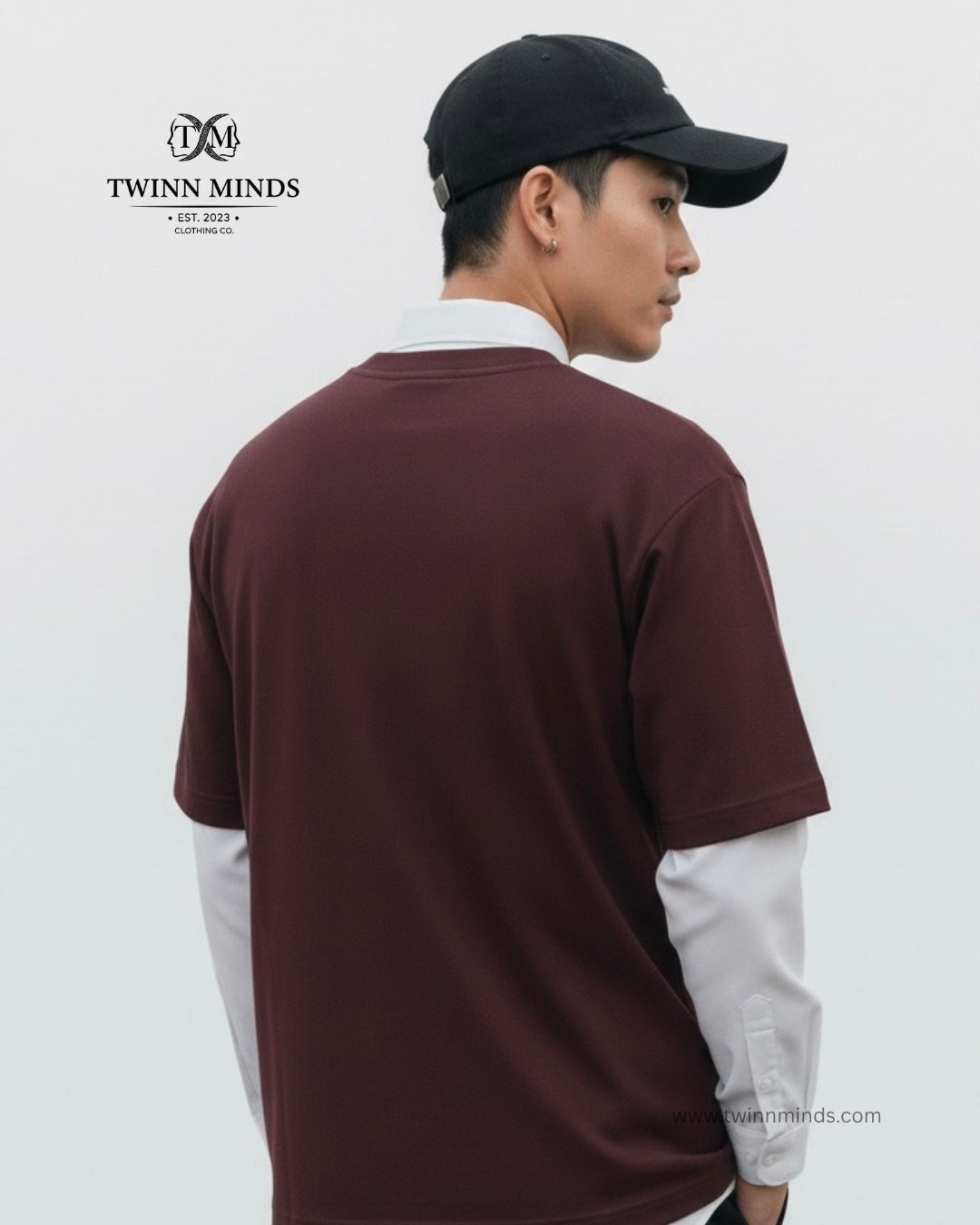 Future Ahead Maroon Unisex Oversized Classic T-Shirt