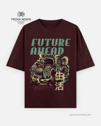 Future Ahead Maroon Unisex Oversized Classic T-Shirt