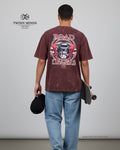 Road Killers Maroon Unisex Acid Washed Oversized Tee