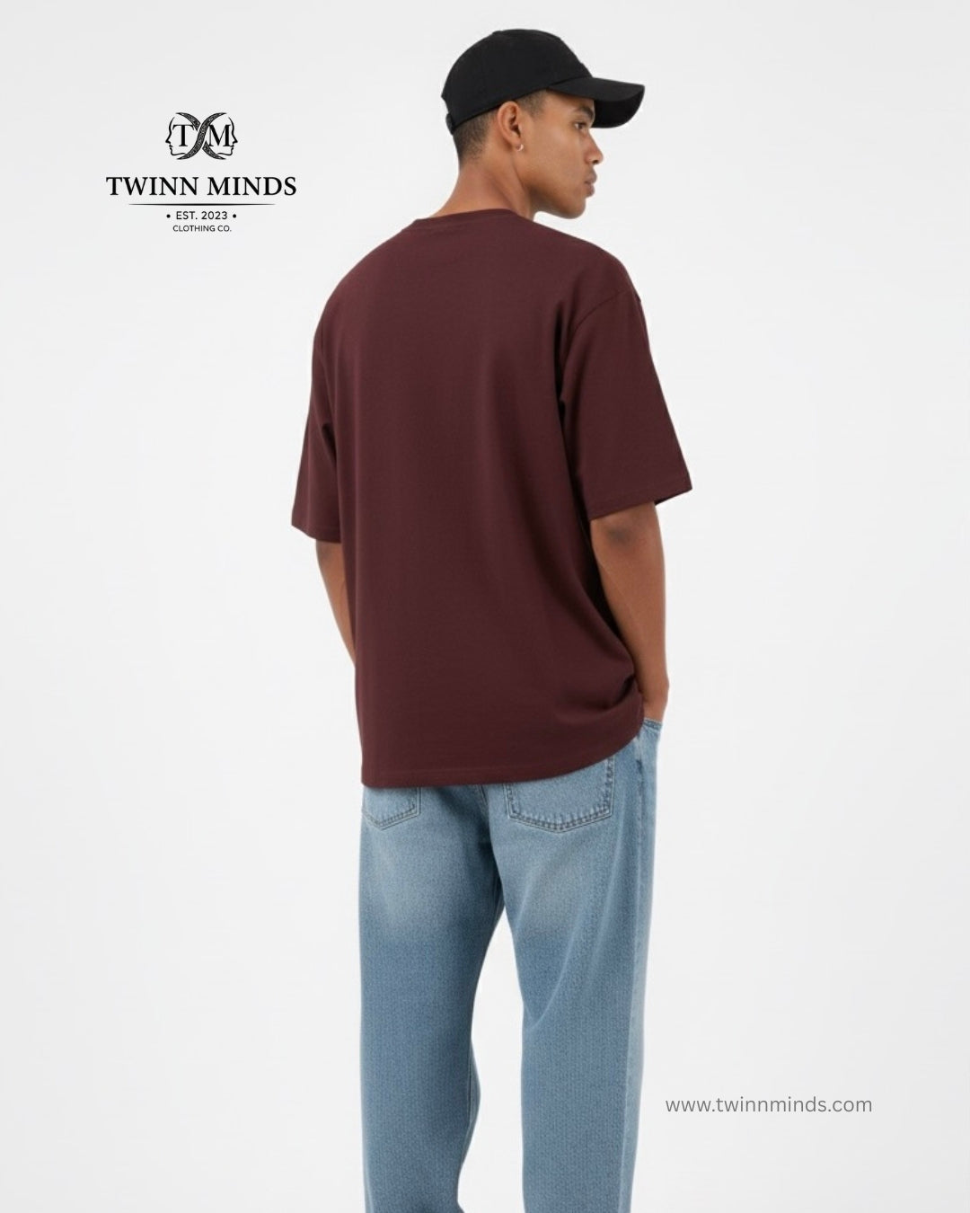 Rebel Motors Maroon Unisex Oversized Classic T-Shirt