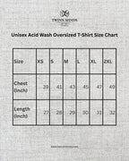 AceBlood Navy Blue Unisex Acid Washed Oversized Tee